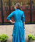 Festive -Blue Elegant Fusion Patola Printed Drape  Dress