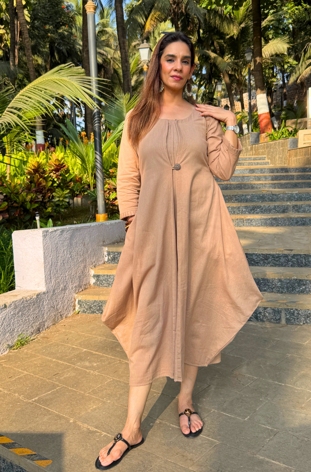 REZAAR- Beige Cowl Dress