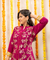 NAZM-  Magenta Pink Embroidered Two Piece Pathani Set