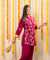 NAZM-  Magenta Pink Embroidered Two Piece Pathani Set