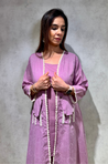 Lilac Three  Piece Cotton Jacket Set