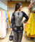 AAFREEN-  Black Lotus  Printed Farshi Salwar set with Potli Bag