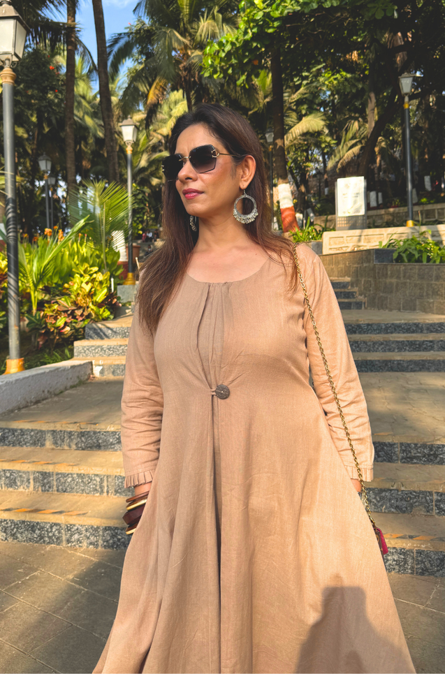 REZAAR- Beige Cowl Dress