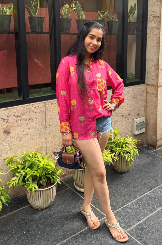 Desi Shirt- Pink Lotus Shirt