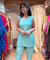 PHULJARI- Pastel Blue Three Piece set with Inner and Jacket
