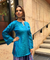 Festive Cobalt Blue Patola Printed Farshi Salwar Set(Pre-order)