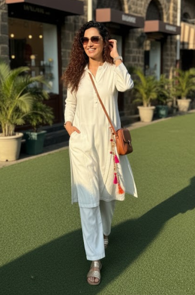Rozana - Not-So-Basic White Co-Ord Kurta set