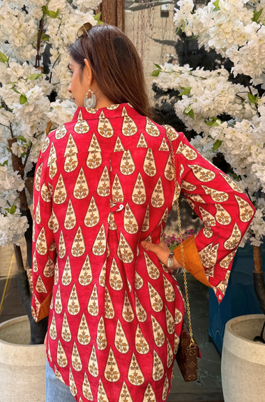 MAERI-Red Printed shirt