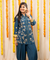 NAZM-  Teal Blue Embroidered  Two Piece Pathani Set