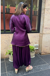 Mizaaj- Purple Tunic style Top  with Dhoti Skirt Set(PRE-0RDER)