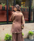 Mizaaj-Mocha Tunic style Top  with Dhoti Skirt Set(PRE-0RDER)