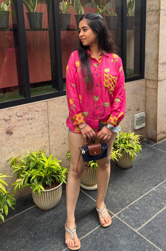 Desi Shirt- Pink Lotus Shirt