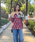 Jazba -Burgandy Dual Printed Stripe Shirt
