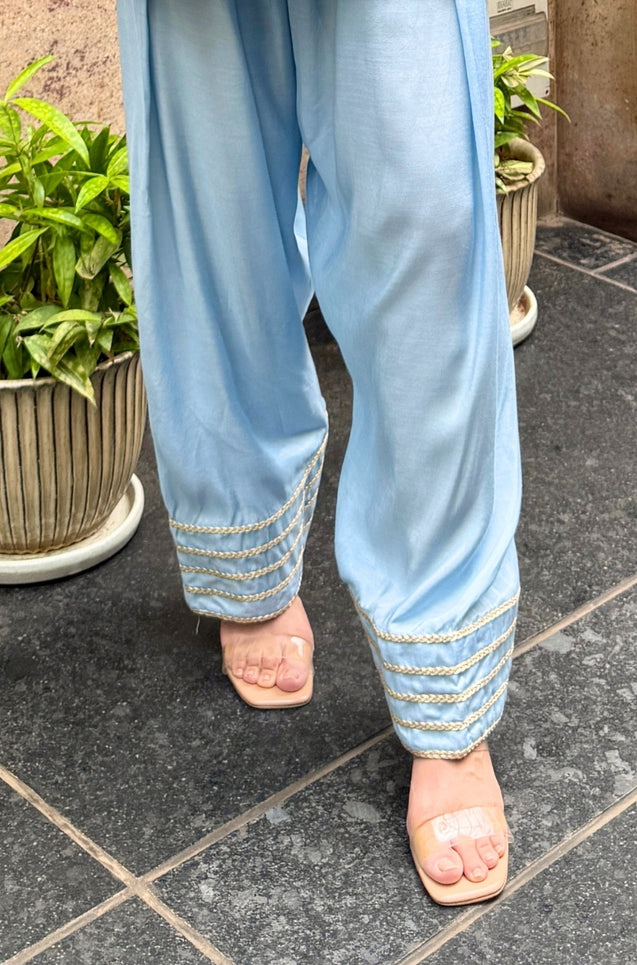 Farshi- Dual Shade Farshi set with Kurta and Wide leg Pants (Pre-Order).