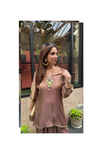 Mizaaj-Mocha Tunic style Top  with Dhoti Skirt Set(PRE-0RDER)