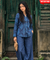 Rozana-Blue Printed Drape Pant Co-Ord Set (Pre-Order)