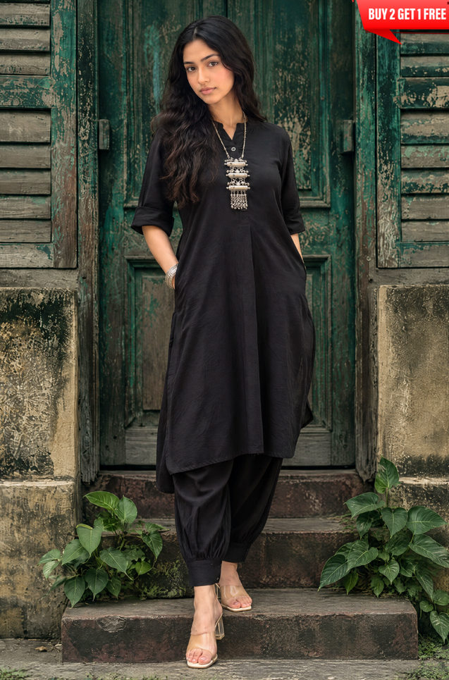 Rozana - AM to PM Black  Co-ord Set