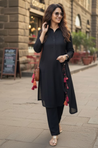 Rozana - Not-So-Basic Black Co-ord Kurta set