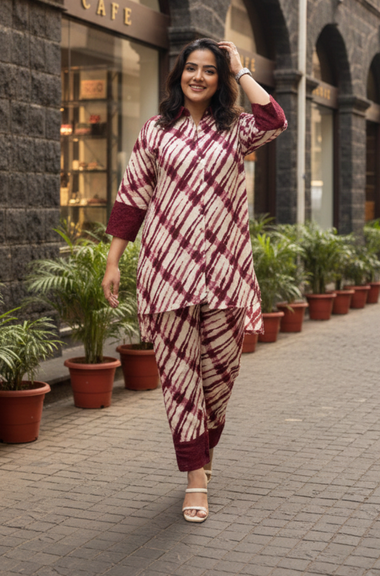 OH MY CO-ORD!! - Maroon Printed Co-ord Set