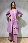 Lilac Three  Piece Cotton Jacket Set