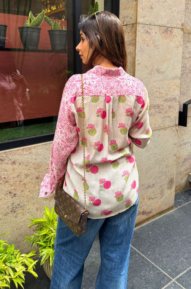 Desi Shirt- White Lotus Shirt