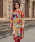 Red Printed Straight fit Kurta With  Pants