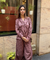 Rozana- Mauve Printed Drape Pant Co-Ord Set (PRE-ORDER)