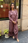 Rozana- Mauve Printed Drape Pant Co-Ord Set (PRE-ORDER)