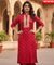 PHULJARI- Red Festive Jacquard Pathani Set