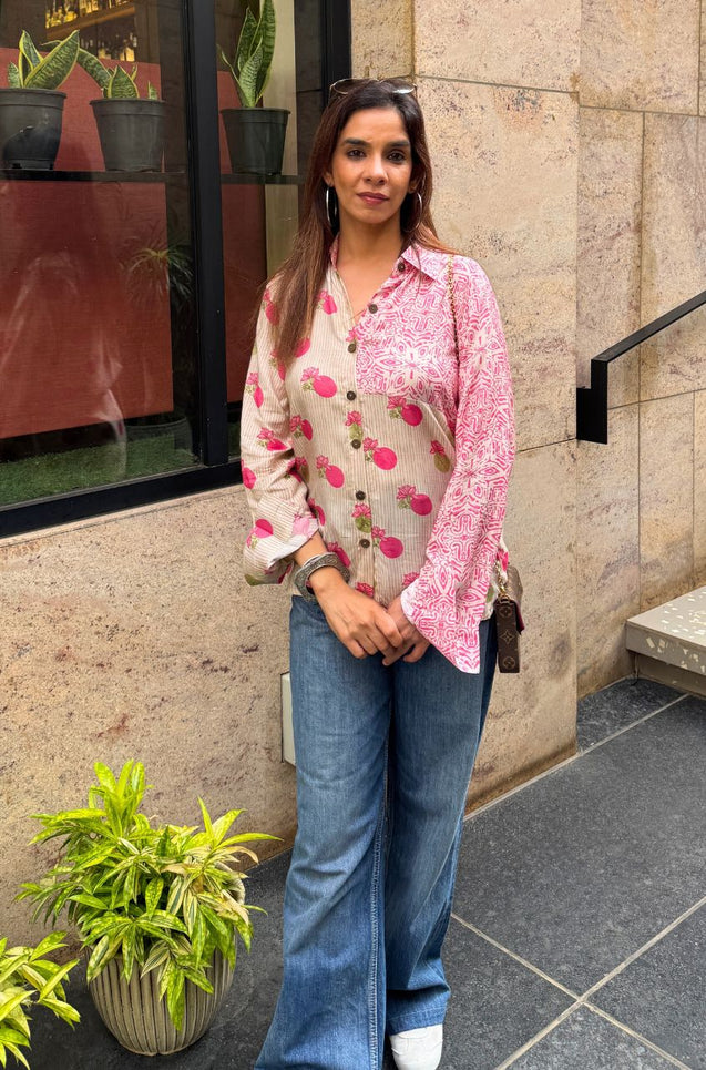 Desi Shirt- White Lotus Shirt