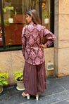 Rozana- Mauve Printed Drape Pant Co-Ord Set (PRE-ORDER)
