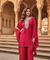 SUROOR - Red Mirror Work Kaftan Two Piece set