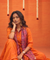 Festive -Rust Orange  Elegant Fusion Patola Printed Drape  Dress