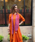 Festive -Rust Orange  Elegant Fusion Patola Printed Drape  Dress