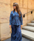 Rozana-Blue Printed Drape Pant Co-Ord Set (Pre-Order)