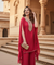 SUROOR - Red Mirror Work Kaftan Two Piece set