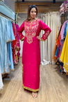 NAZM- Embroidered Hot Pink  Ethnic Dress