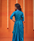 Festive -Blue Elegant Fusion Patola Printed Drape  Dress