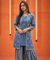 Festive  Dusty Royal blue  Jacket with Inner and Goro  Pant