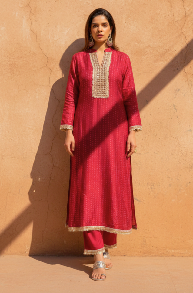 PHULJARI -Red Two Piece Set
