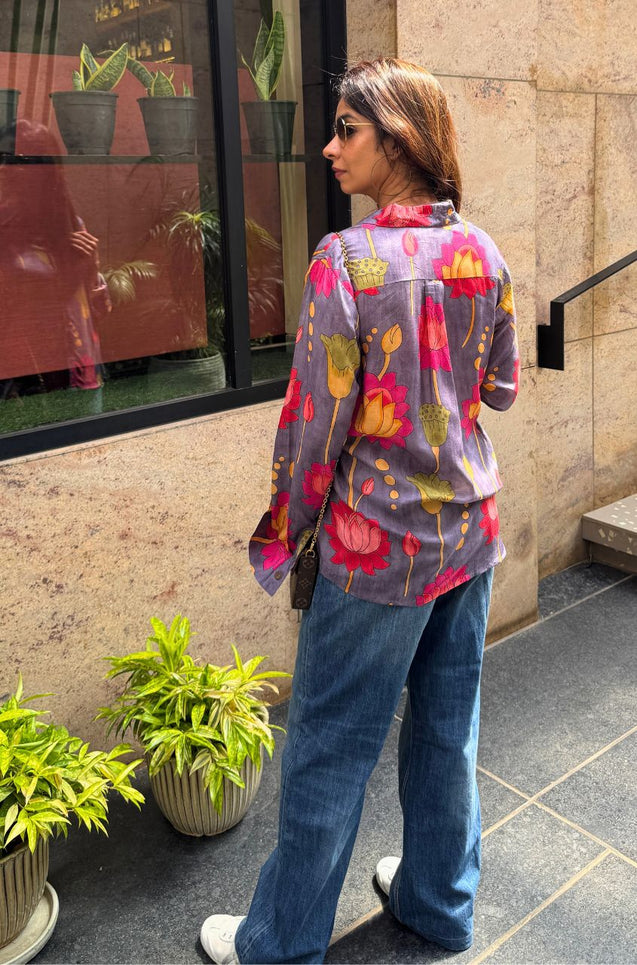 Desi Shirt-Purple Lotus Shirt