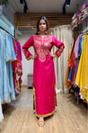 NAZM- Embroidered Hot Pink  Ethnic Dress