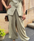 Rozana - Sage Stripe Waistcoat & Balloon Pant Co-Ord Set
