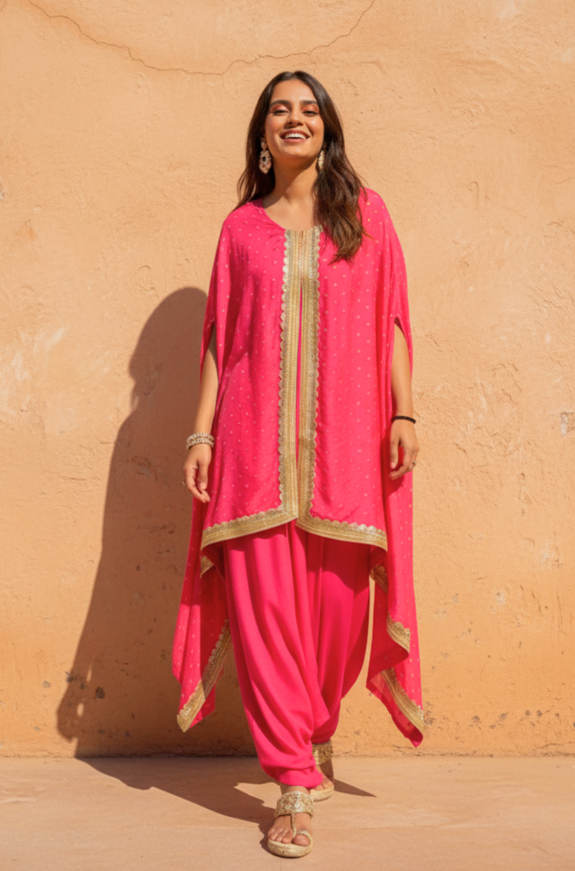 SUROOR - Pink  Jumpsuit With Cape