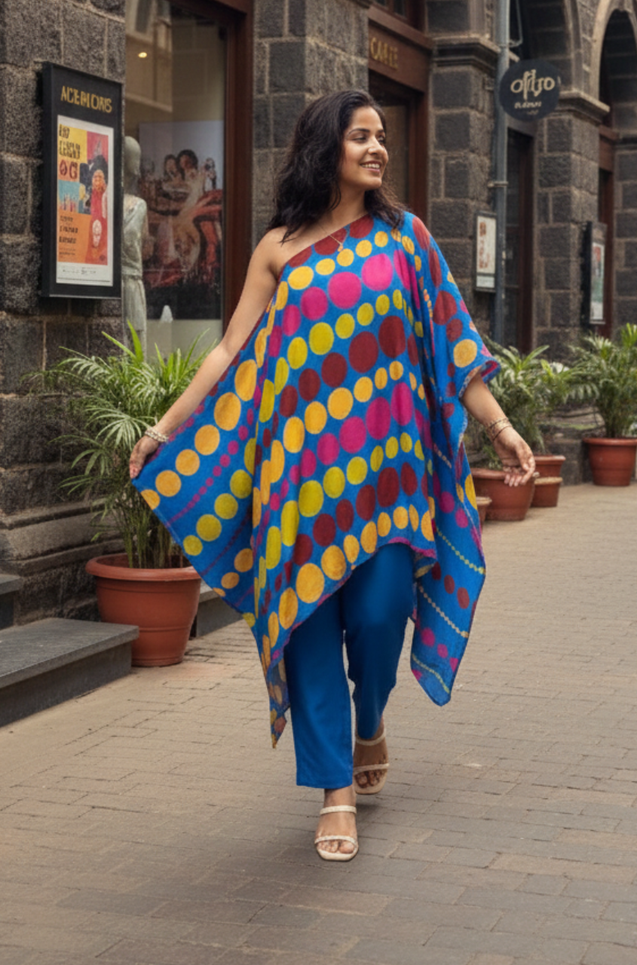 One Shoulder Polka  Two Piece Set