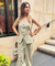 Rozana - Sage Stripe Waistcoat & Balloon Pant Co-Ord Set