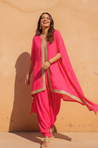 SUROOR - Pink  Jumpsuit With Cape