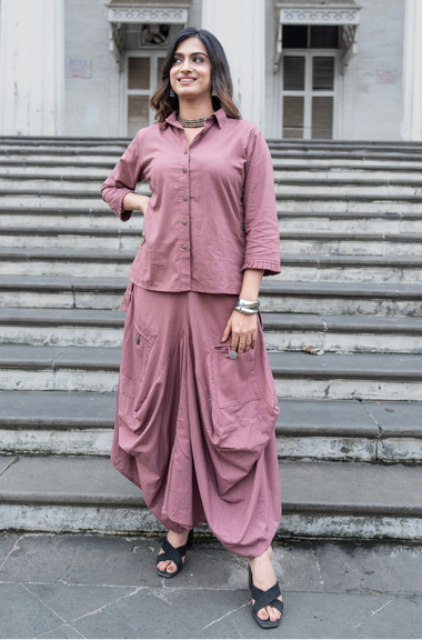 REZAAR-Onion  Pink Turkey Skirt With Short  Shirt