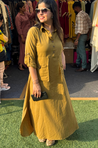 Olive Green  Button Detail Shirt  Dress