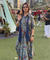 Rozana- Blue Cotton Elegant Fusion  Drape  Dress
